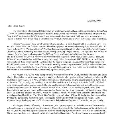 2007 08-06 Weekly News