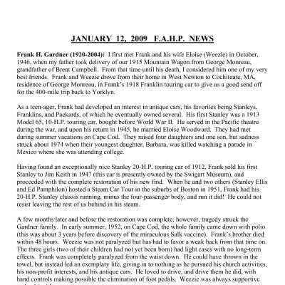 2009 01-12 Weekly News