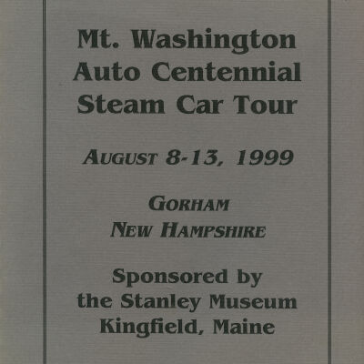 1999 Steam Car Tour tour book cover