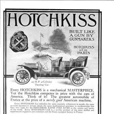 1908 advertisement for Hotchkiss Import