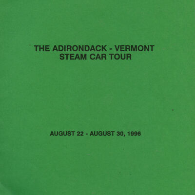 1996 Steam Car Tour tour book cover