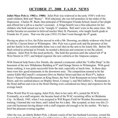 2008 10-27 Weekly News