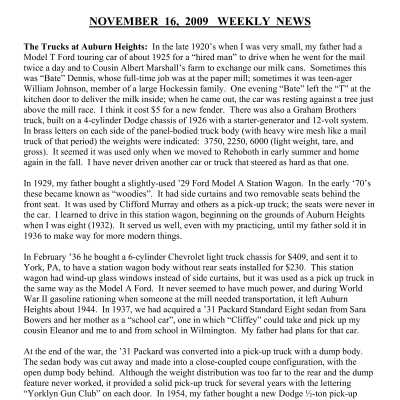 2009 11-16 Weekly News