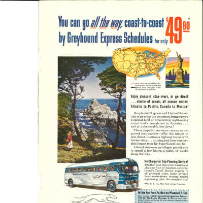Greyhound advertisement in National Geographic