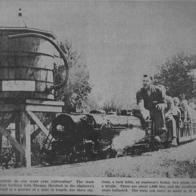 T Clarence Marshall and Thomas C Marshall Jr and the building of the original Auburn Valley Railroad, 1960 (Scrapbook)