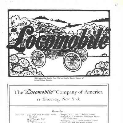 1900 Locomobile catalog reprint from The Horseless Carriage Gazette