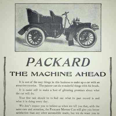 1903 advertisement for Packard in "The Saturday Evening Post"