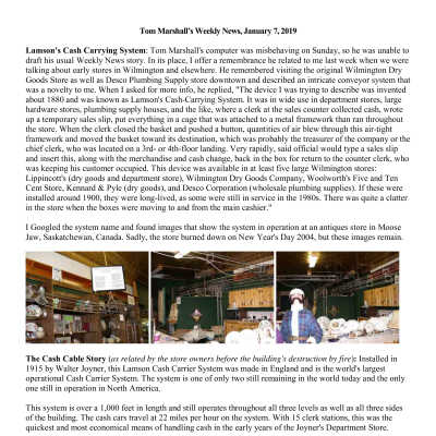 2019 01-07 Weekly News