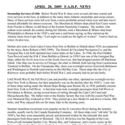 2009 04-20 Weekly News