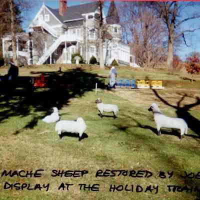 2003 - "sheep" on the mansion lawn at Christmas