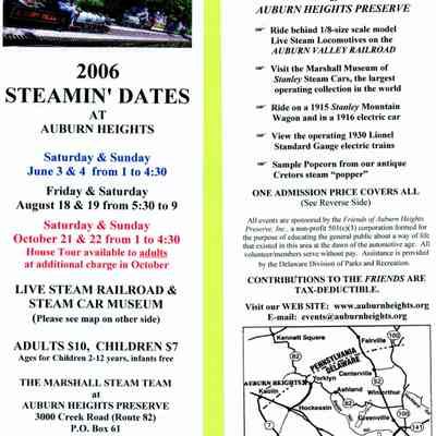 2006 - rack card for Steamin' Days
