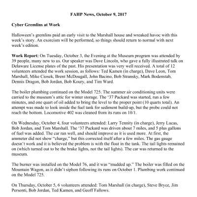 2017 10-09 Weekly News
