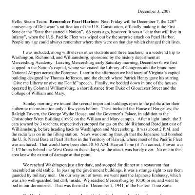 2007 12-03 Weekly News