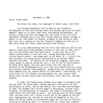 2006 11-06 Weekly News