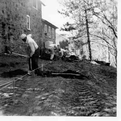 Preparation of the right-of-way behind the carriage house, 1960