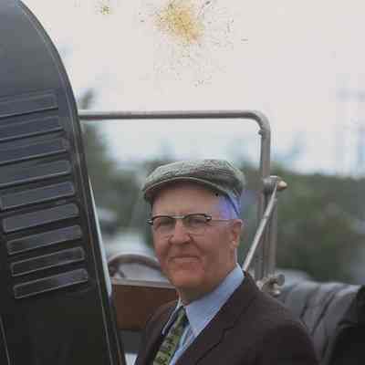 1972 Transcontinental Reliability Tour - Thomas C Marshall, Jr, at the Soo Locks at Sault Ste. Marie, MI