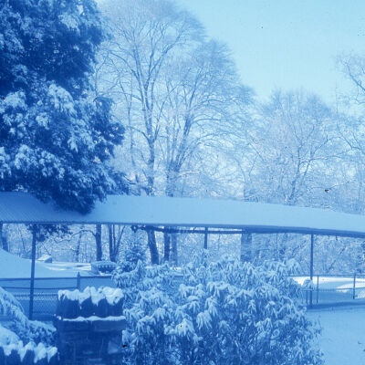 Christmas at Auburn Heights - snow on the Mansion and lawn in 1975
