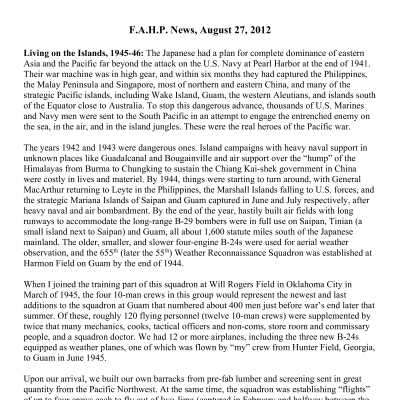 2012 08-27 Weekly News