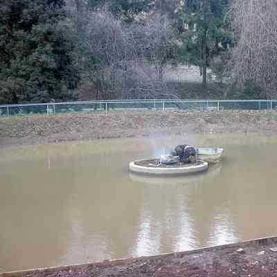 Building of the pond, 1972