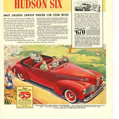 1940 advertisement for Hudson Six