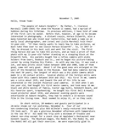 2005 11-07 Weekly News