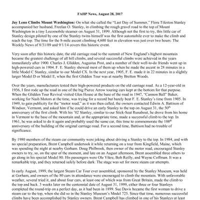 2017 08-28 Weekly News