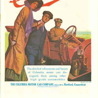 1910 advertisement for Columbia Motor