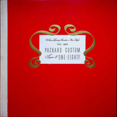 1940 brochure for the Packard Custom Super-8 One-Eighty with insert