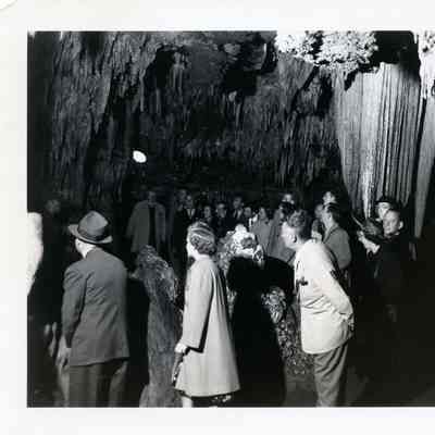 1949 Glidden Tour - tour attendees visiting the Luray Caverns (VA)