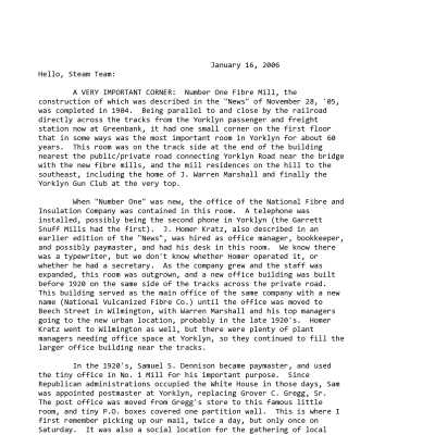 2006 01-16 Weekly News