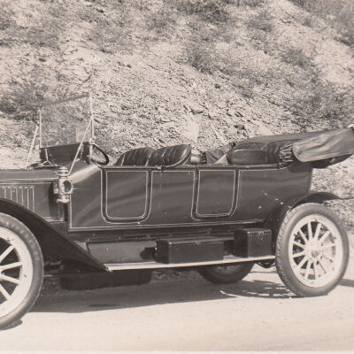 1951 Glidden Tour - T Clarence Marshall on the Glidden Tour with 1912 Stanley Touring Model 87 in Bedford, PA, 1951