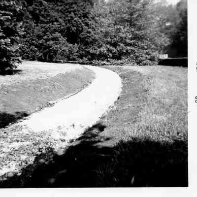 Preparation of right-of-way near front entrance, 1960