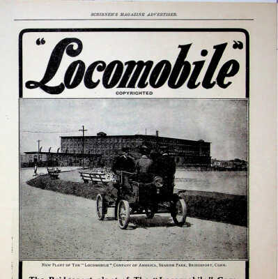 1901 Locomobile advertisementt from August 1901 Scribner's Magazine
