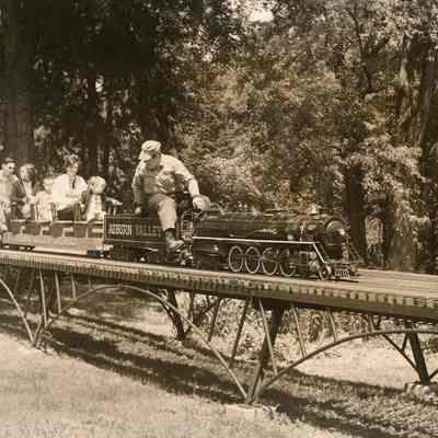 Magic Age of Steam - Robert J Reilly as engineer on the trestle, 1970s