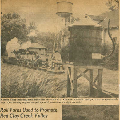 Auburn Valley Railroad on estate of T. Clarence Marshall