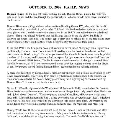 2008 10-13 Weekly News