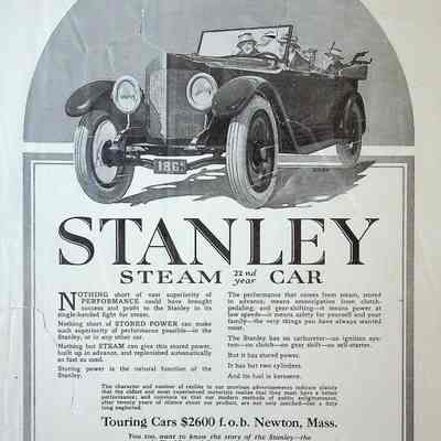 1918 Motor Magazine advertisement for Stanley Steam Car - Stored Power