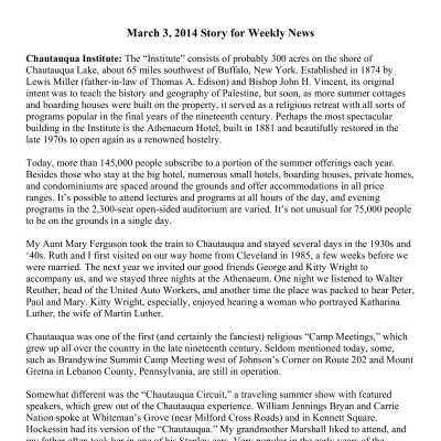 2014 03-03 Weekly News