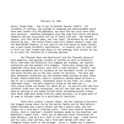 2007 02-12 Weekly News