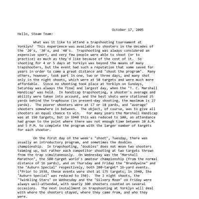 2005 10-17 Weekly News