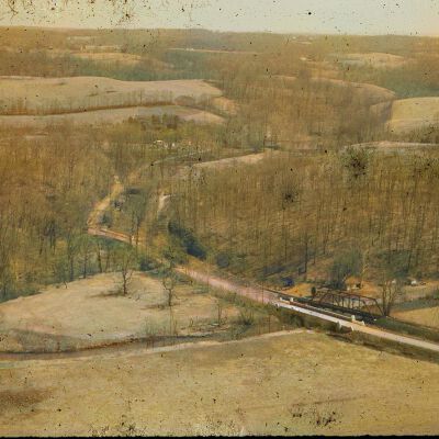 Nelson Aerials - bridges across Red Clay Creek just below Ashland, DE (color corrected)