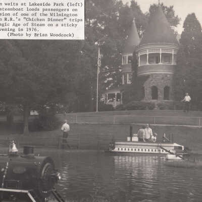 Auburn Heights Lakeside Park, steamboat and train, 1976