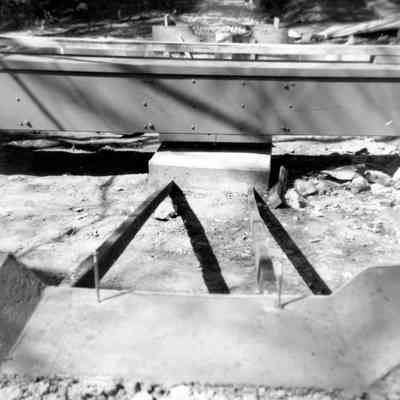Turntable supports behind the carriage house, 1960