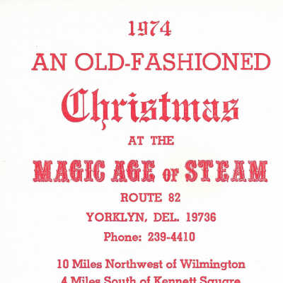 1974 Christmas rack card for Magic Age of Steam