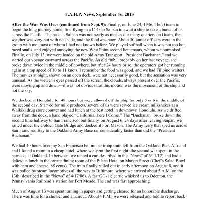 2013 09-16 Weekly News