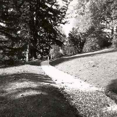 Road bed on east side of mansion, 1960