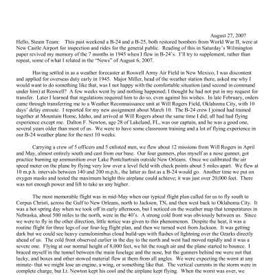 2007 08-27 Weekly News