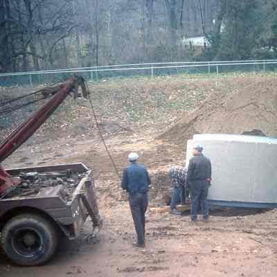 Building of the pond, 1972