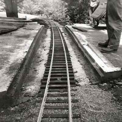 New track at the front gate crossing without grate, 1960