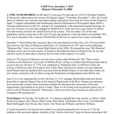 2015 12-07 Weekly News